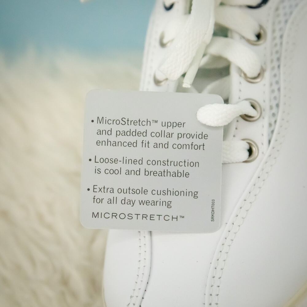 Keds Size 7 White Leather Micro Stretch Low Lace Up Comfort Sneakers Shoes NEW - Picture 6 of 9